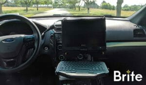 Getac V110 with a Havis Dock in a Ford Utility