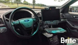 Getac F110 with a Havis Dock in a Ford Utility