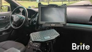 Getac A140 with a Havis Dock in a Ford Utility